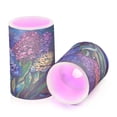 thumbnail image 2 of Flickering Flameless LED Candles set of 2 Battery Operated 18-Key Remotes Timer Halloween Fall Decor Color Hyacinths Flower D3''xH4''5'', 2 of 7