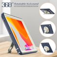 thumbnail image 4 of SaniMore for iPad 10.2" (9th/8th/7th Generation, 2021/2020/2019) Case, 3 Layers Multi-Functional Cover with 360° Rotation Hand Strap & Kickstand Pencil Holder Full Body Protective Shell, Darkblue+Whit, 4 of 6