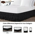 thumbnail image 4 of CCNY 18" Inch Drop Multi Ruffled Bed Skirt Olympic Queen Size 100% Microfiber Made Black Color, 4 of 6