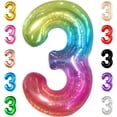 thumbnail image 1 of czcpp-, Giant Jelly Rainbow 3 Balloon Number - 40 Inch | Number 3 Balloon, 3rd Birthday Girl Decorations | 3rd Birthday Balloons, 3 Year Old Birthday Decorations Girl | 3 Balloons for Birthdays, 1 of 4
