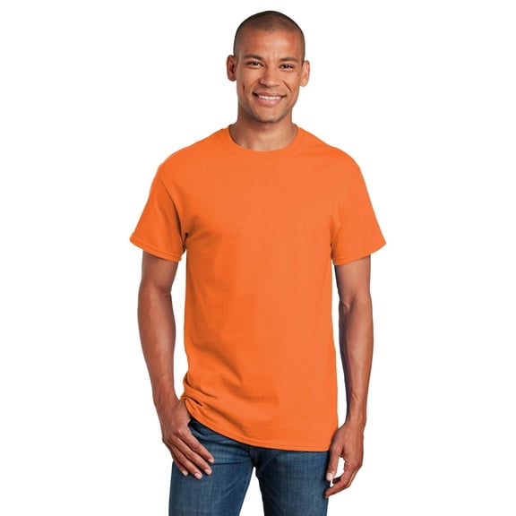 Gildan High Visibility T-Shirt, Safety Orange, Men Sizes S-5XL, Short Sleeve Work Shirt, 50/50 Cotton/Polyester