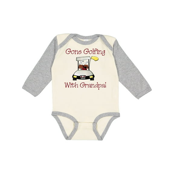Inktastic Gone Golfing with Grandpa Boys Long Sleeve Baby Bodysuit