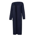 thumbnail image 4 of WXLWZYWL Sweaters for Women Womens Long Cardigan Sweaters Hooded Knitted Oversized Sweater Coat Navy, 4 of 6