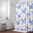 thumbnail image 5 of Watercolor Blue Purple Butterfly Fabric Shower Curtain Modern Art Washable Shower Curtains for Bathroom, Waterproof Bath Curtain with Hooks Home Decor 72x84in, 5 of 8