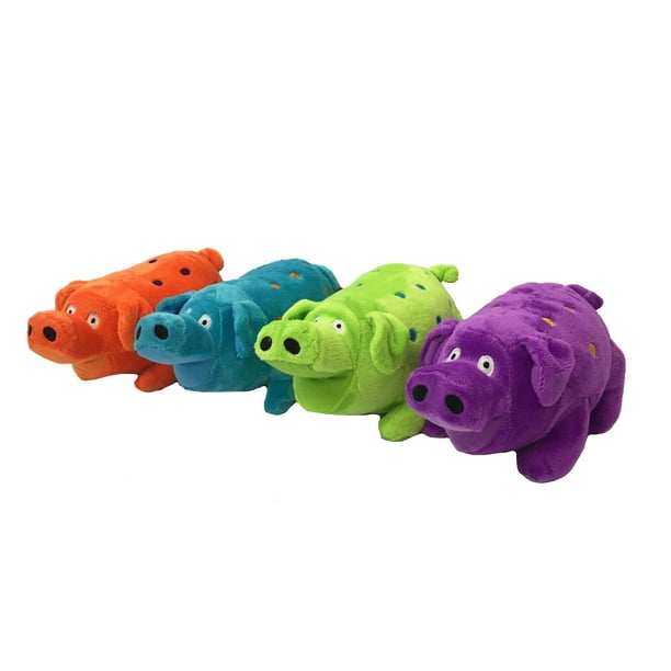 Multipet Globlets Plush Pig Dog Toy, Colors May Vary