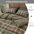thumbnail image 2 of Plaid Duvet Cover Set Queen Washed Cotton Reversible Bedding Multicolor Buffalo, 2 of 7