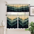 thumbnail image 6 of Summer Marine Life Curtain Valances Set Ocean Coral Simple Lines Art Kitchen Curtains 36&nbsp;inch Length Rod Pocket Valance and Tiers 3 Piece Set Small Bedroom Bathroom Laundry Decor, 6 of 9