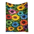 thumbnail image 5 of 28"x40" Boho Floral Fleece Throw Blanket, Soft Small Flannel Blanket for Couch Chair Decor, 5 of 6