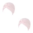 thumbnail image 2 of Qarigey Turbante musulmán Hijabs Gorras Sólido Pre-Atado Sombrero Estiramiento Plisado Elasticidad Chemo Head Wrap Warmer Headwear rosa claro Rosa claro 2piezas Qarigey CBP299691, 2 of 6