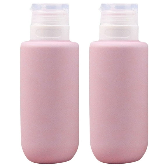 FENGGUIQU Set of 2 Large Silicone Travel Bottles for Shampoo and Conditioner, Round Leakproof and Multifunctional