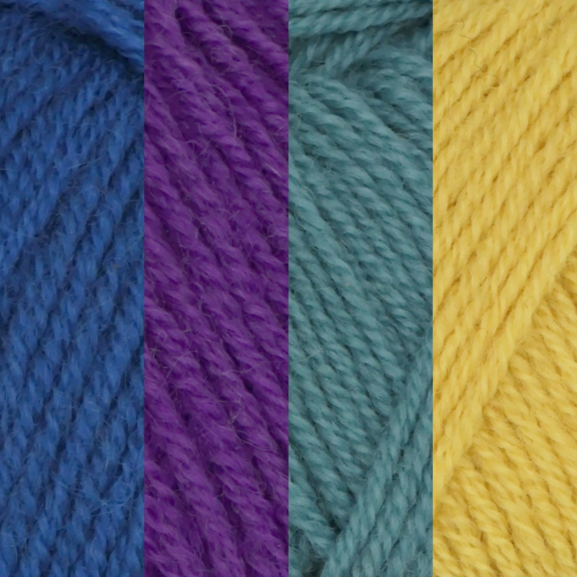 JubileeYarn Merino Au Naturel Yarn - 50g/Skein Super Fine Non-Superwash Merino Wool - Shades of Blue - 4 Skeins