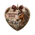 thumbnail image 2 of syligr Heart Christmas Horse Ornaments for Tree Decor, Forest Animal Hanging Decor for Mantel Window Wreath, Vintage Christmas Pendant with Paild Bow for Home, Holiday Party Decor Gift, 3.15", 2 of 6