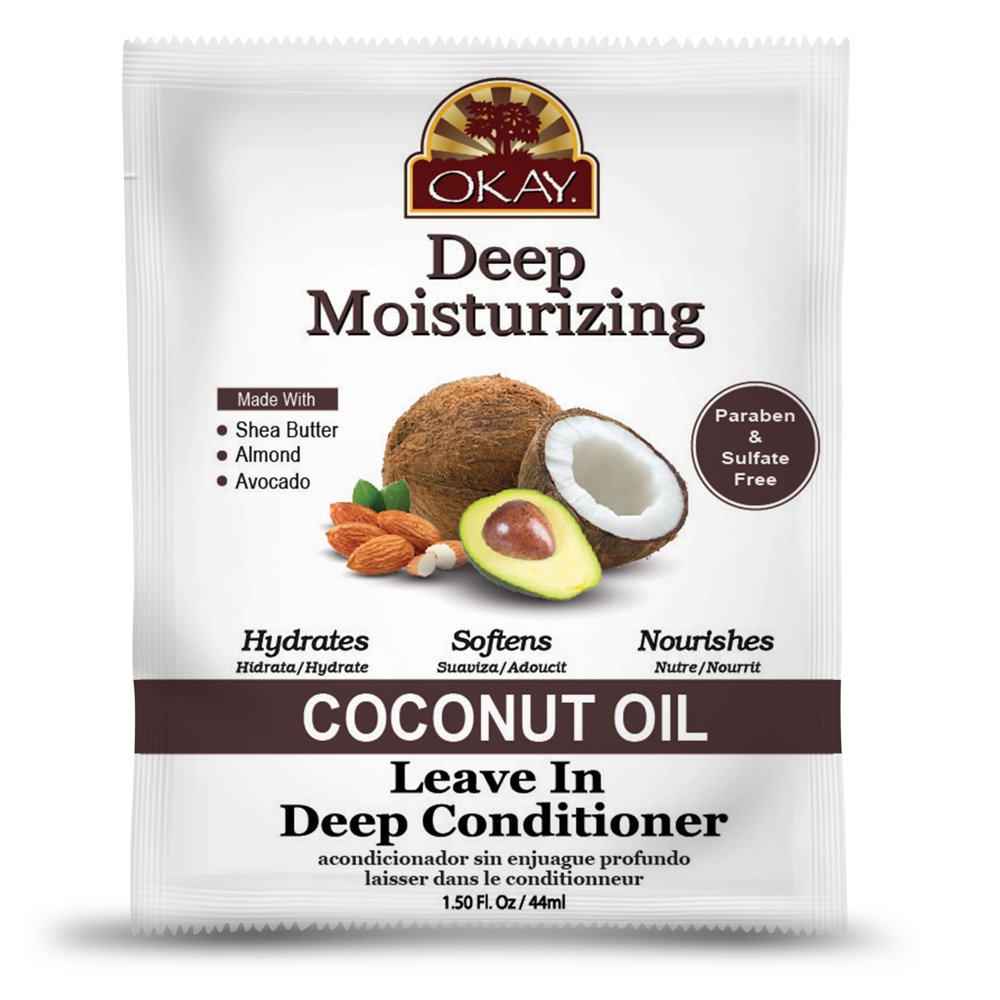 Okay Deep Moisturizing Leave In Conditioner, Coconut Oil, 1.5 Oz