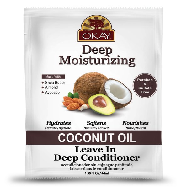 Okay Deep Moisturizing Leave In Conditioner, Coconut Oil, 1.5 Oz