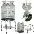 thumbnail image 3 of Renwick Rolling Metal Parrot Cage with Open Top For Small Birds, Black, 59" H, 3 of 9
