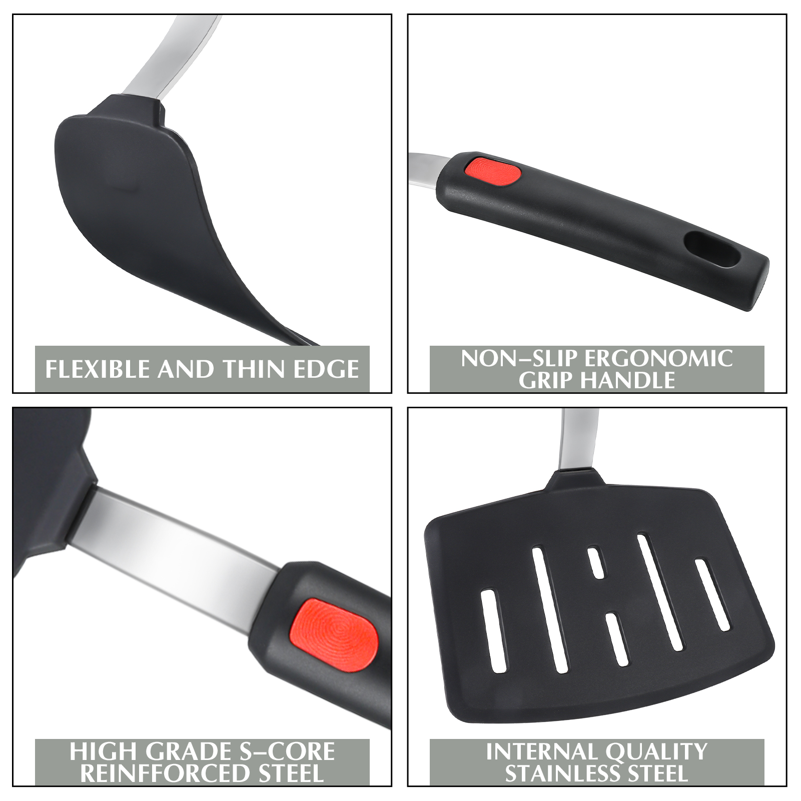 AOWOO 4-Pack Silicone Spatula Set, Heat Resistant to 600°F photo 2