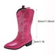 thumbnail image 4 of Botas vaqueras para mujer, botas vaqueras hasta la rodilla, ajustables, con cordones, bordadas, sin cordones, puntera puntiaguda, tacón grueso, botas vaqueras, 4 of 8