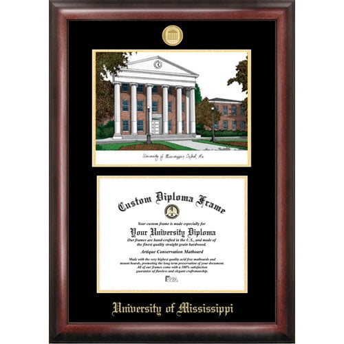 University of Michigan 8.5x 11 Gold Embossed Diploma Frame with Campus Images Lithograph