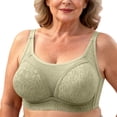 thumbnail image 6 of Feancey Push Up Bras for Older Women Plus Size Full Coverage Wireless Bra Mesh Breathable Comfort Bra Adjustable Straps Casual Everyday Brassiere Green 46, 6 of 10