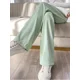 thumbnail image 5 of Pantalones de estilo chino de pierna ancha para mujer, nuevos pantalones de primavera, suaves y puros, combinables, largos, elegantes, con botones, estilo vintage, 5 of 5