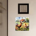 thumbnail image 3 of 16 Inch Wall Clock Battery Operated Square Clock Decorative for Office, Kitchen, Outdoor, Living Room，Farm Bird Rooster Flower Watercolor Elegant, 3 of 4