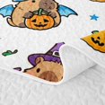 thumbnail image 5 of Manfei Cute Capybara Twin Quilt Set,Halloween Pumpkin Lantern Twin Coverlet Set,2-Piece,1 Bedspread and 1 Pillowcase, 5 of 7