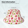 thumbnail image 4 of Vsdgher Hand Drawn Strawberry Print Bucket Hat for Men&Women Bucket Hat Reversible Summer Double-Side-Wear Travel Gardening, Beach, Camping, Hiking, Fishing Cap, 4 of 5