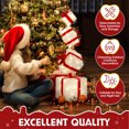 thumbnail image 6 of Tcbosik Christmas Lighted Gift Boxes, 3ft Pre-lit Stacked Present Boxes with 80 LED Lights, Light Up Xmas Gift Box Tower, Holiday Decor Ornament for Indoor Outdoor Porch Yard Lawn, Red & White, 6 of 9