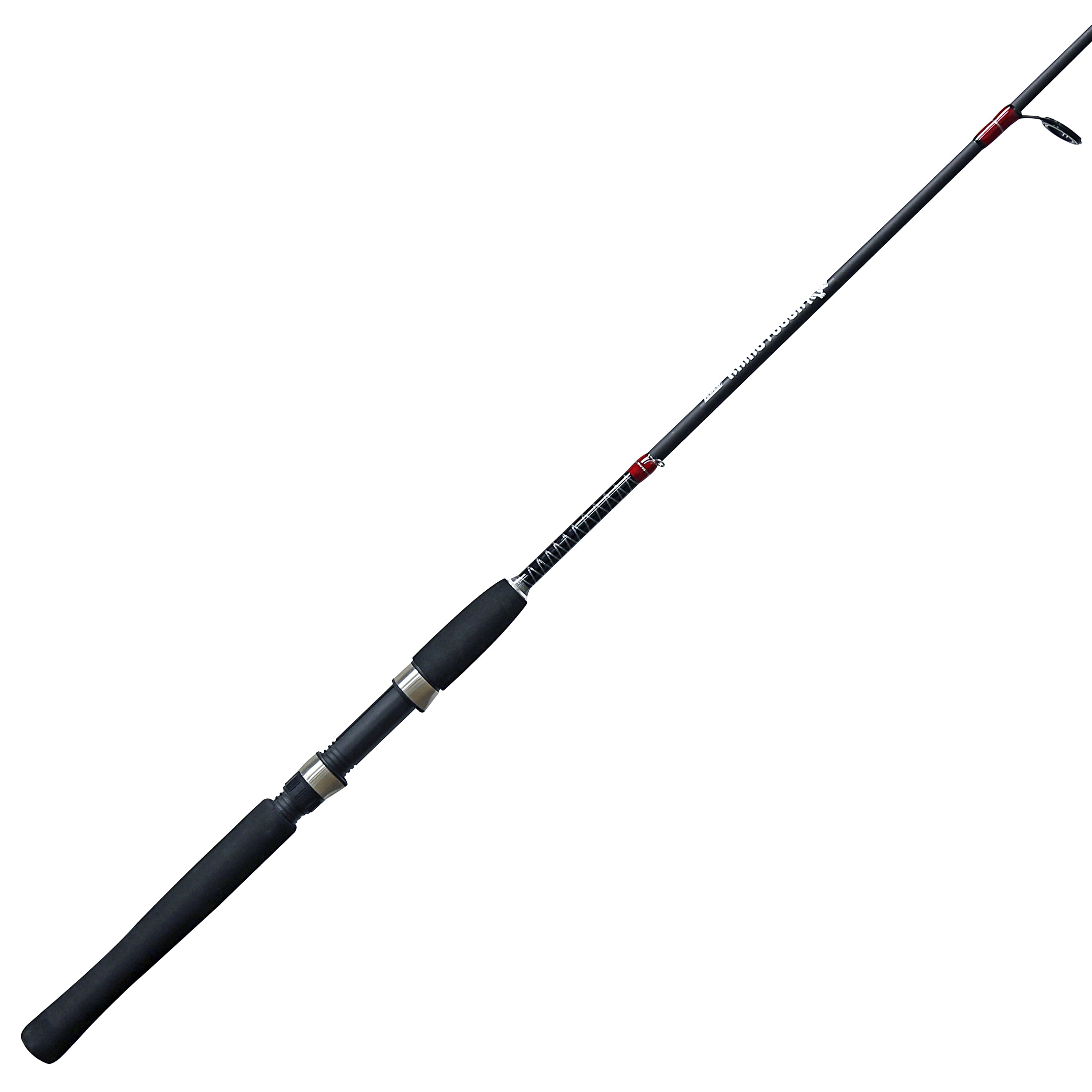 Zebco Rhino Tough Cross-Weave Glowtip Spinning Fishing Rod, 6-Foot 2-Piece Rod