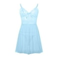 thumbnail image 6 of Sakmal Soft Nightgowns Women Mesh Short Blue Sleep Dress Lace Sleeveless Chemises for Women, 6 of 9