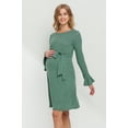 thumbnail image 2 of Bell Sleeve Maternity Tie-Waist Knit Dress, 2 of 3