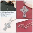 thumbnail image 5 of FaithHeart Cross Celtic Knot Necklace for Women Sterling Silver Pendant Vintage Christian Irish Jewelry Gift Protective Amulet for Mothers Day, 5 of 11