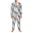 thumbnail image 3 of Fotbe Hand Drawn Snake Pijama de Hombre con Estampado de Manga Larga, Conjunto de 2 Piezas, Ropa de Dormir Suave y Cómoda con Bolsillos-X-Large, 3 of 7