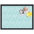 thumbnail image 2 of PinPix 23x17 Custom Cork Bulletin Board Modeco Zig Zag Aqua Poster Board Has a Fabric Style Canvas Finish, Framed in Modeco Zig Zag Aqua, by ArtToFrames (PinPix-1628), 2 of 5