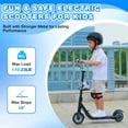 thumbnail image 5 of Mega Motion ME1 Electric Kids Scooter – Children and Toddler Foldable Kick Scooter – Adjustable Handlebar – Indoor and Outdoor - 3 Speed ​​Adjustment, with LED Lights & Rear Brake – Ages 6+, 5 of 7