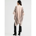 thumbnail image 2 of Time and Tru Women's Polyester Ruana W/ Stripes, One Size, Light Pink, 2 of 4