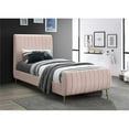 thumbnail image 2 of Pemberly Row Modern / Contemporary Pink Finish Velvet Twin Bed, 2 of 7