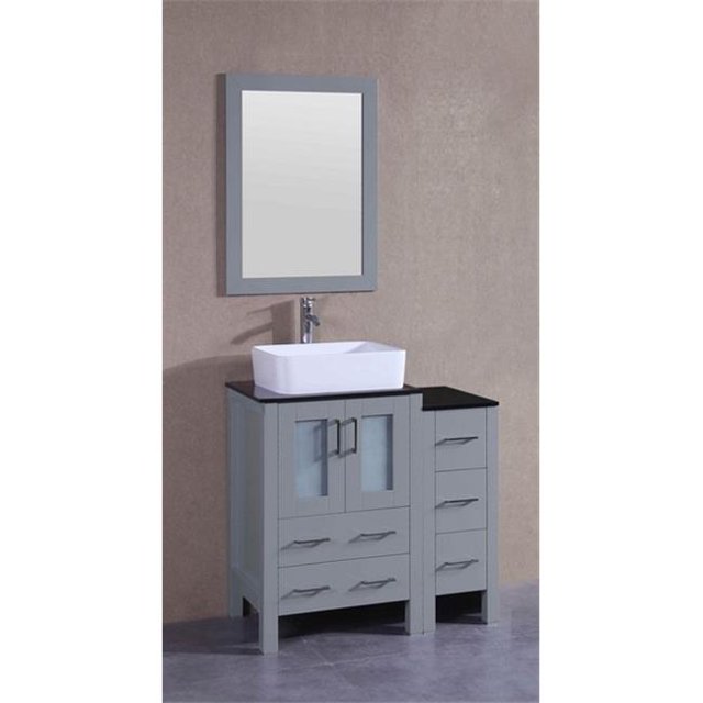 Mercury Import Group AGR124RCBG1S Ensemble de Vanité Simple 36 Po Bosconi - Gris