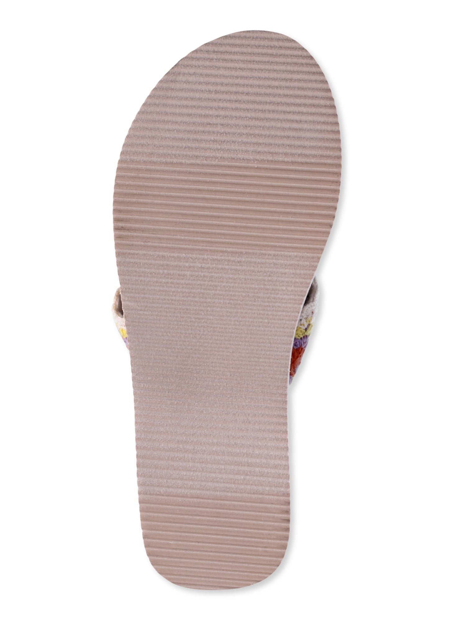No Boundaries Women's Mid-Heel Platform Thong Wedge Sandals
