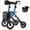 Blue, variant on MAXWALK Rollator Walker for Tall Seniors, 12'' All Terrain Big Rubber Wheels, Foldable Walker with Backrest, Adjustable Handle & Seat for 5.3-7ft, Black