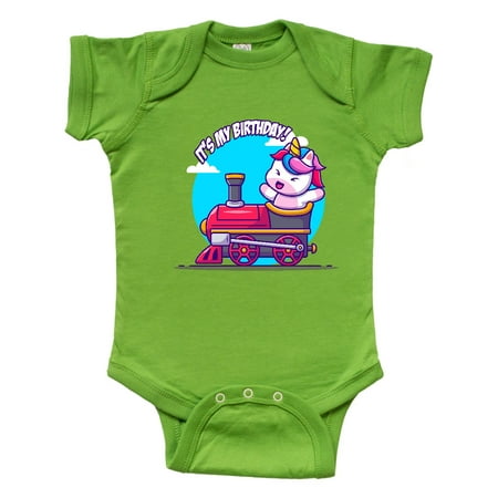 

Inktastic Unicorn Birthday Train Gift Baby Boy or Baby Girl Bodysuit