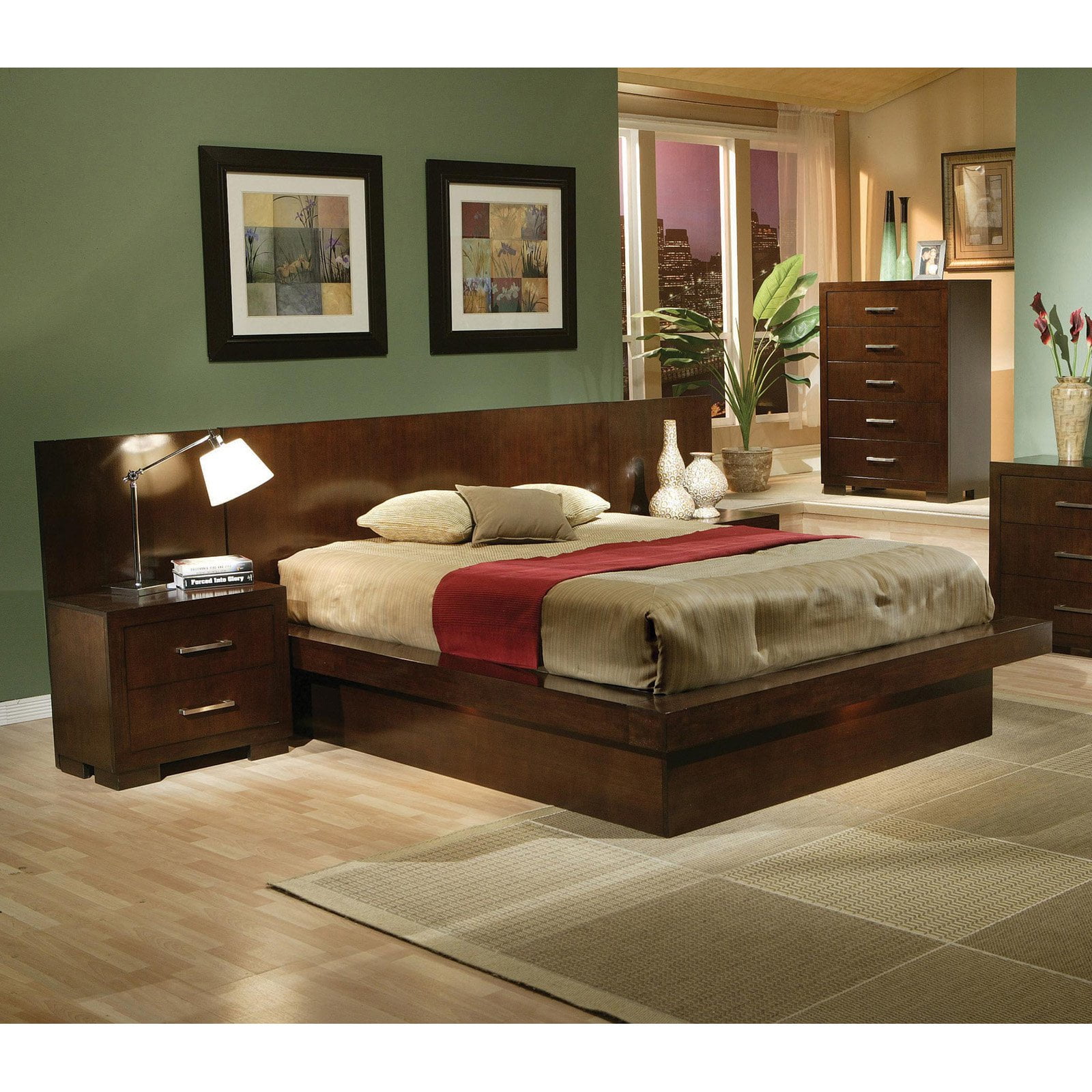Coaster Furniture Jessica Platform Bed and Nightstand with Optional