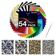 HTV Heat Transfer Vinyl Bundle: 54 Pack 12" x 10" Iron on Vinyl for T-Shirt, 36 Assorted Colors with HTV Accessories Tweezers for Cricut, Silhouette Cameo or Heat Press Machine