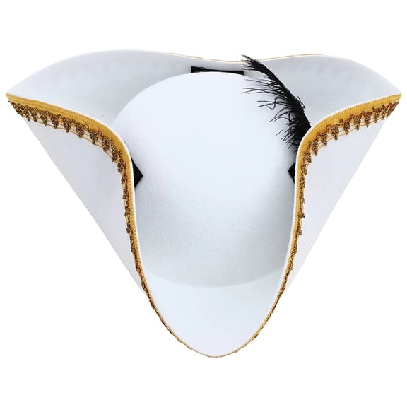 Hsqqdc Unisex Tricorn Colonial Pirate Hat, Historical Hat for Party