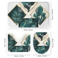 thumbnail image 3 of Shower Curtain Set 4 Piece include Shower Curtain and Rugs and Non Slip U Shaped Toilet Rugs Luxury Bathroom Decor Plant Geometry, 3 of 5