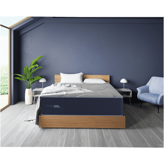 JERFIT Navy Blue Foam Mattress with Dual Cooling Technology,Full Mattress