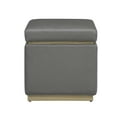 thumbnail image 6 of Linon Elta Square Storage Ottoman, Gray Faux Leather, 6 of 10