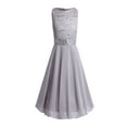 thumbnail image 3 of YEAHDOR Girls Chiffon Sequins Flower Girl Dress Floral Lace Princess Birthday Party Dress Gray 14, 3 of 7