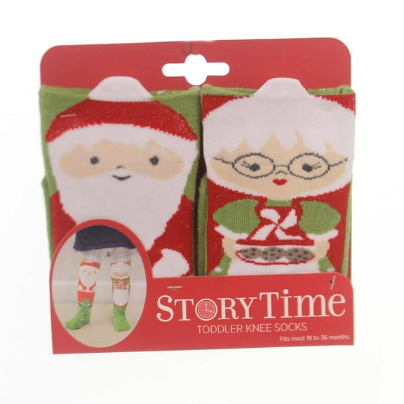 Novelty Socks Santa & Mrs Claus Toddler Knee Socks Non Skid Sole.2 5004700507