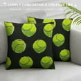 thumbnail image 3 of ARISTURING  Tennis Ball Decorative Throw Pillow Cover Case Cool Round Balls Parallel Yellow Green Black White Pillow Cases Square Standard Cushion Covers for Couch Sofa Bed, 3 of 5